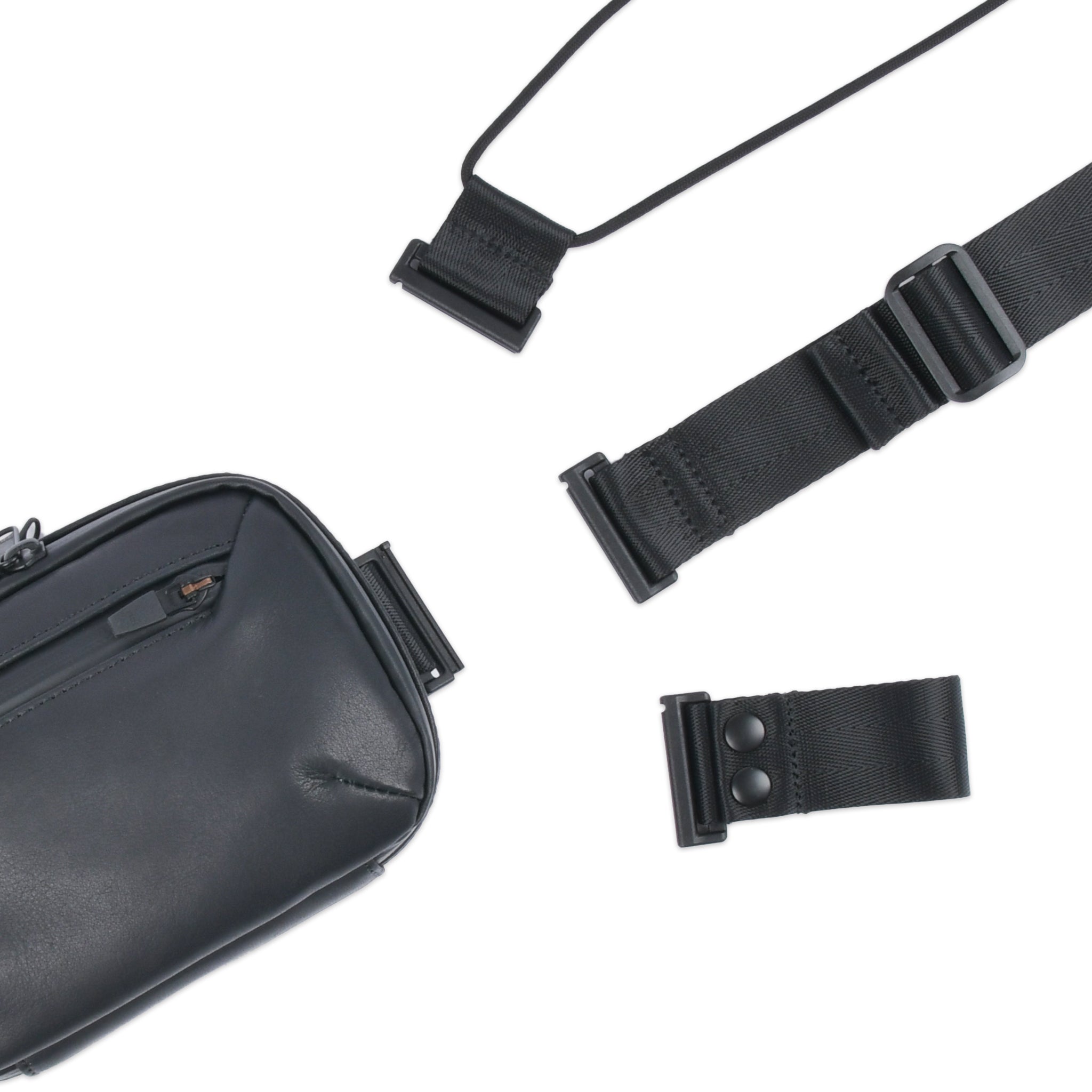 WATER PROOF LEATHER MINI BAG BLACK