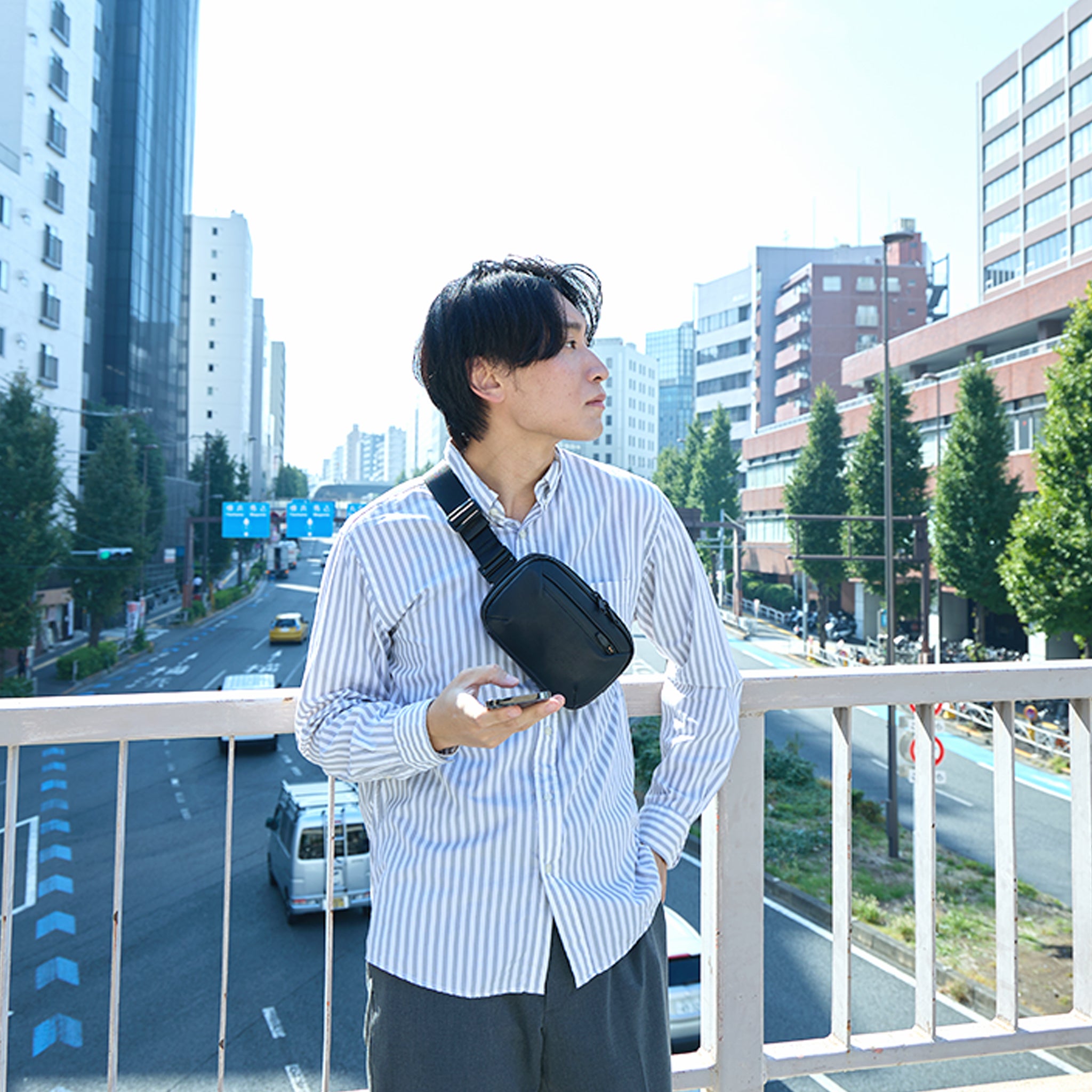 WATER PROOF LEATHER MINI BAG BLACK