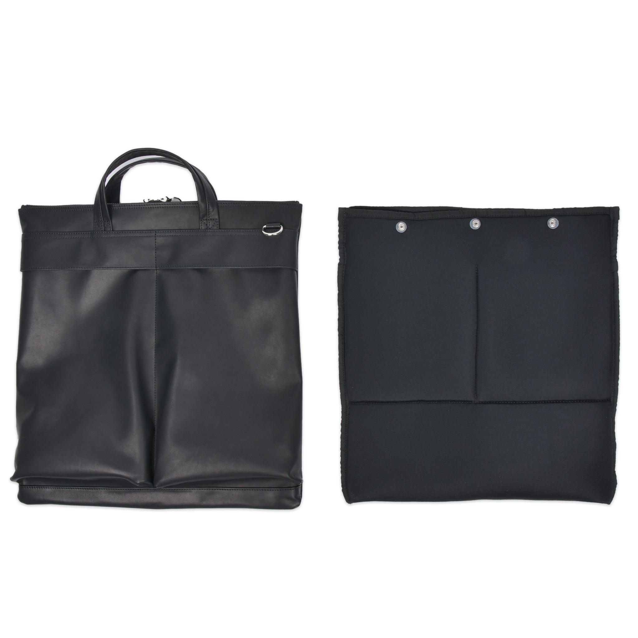 WASHABLE LEATHER HELMET BAG BLACK