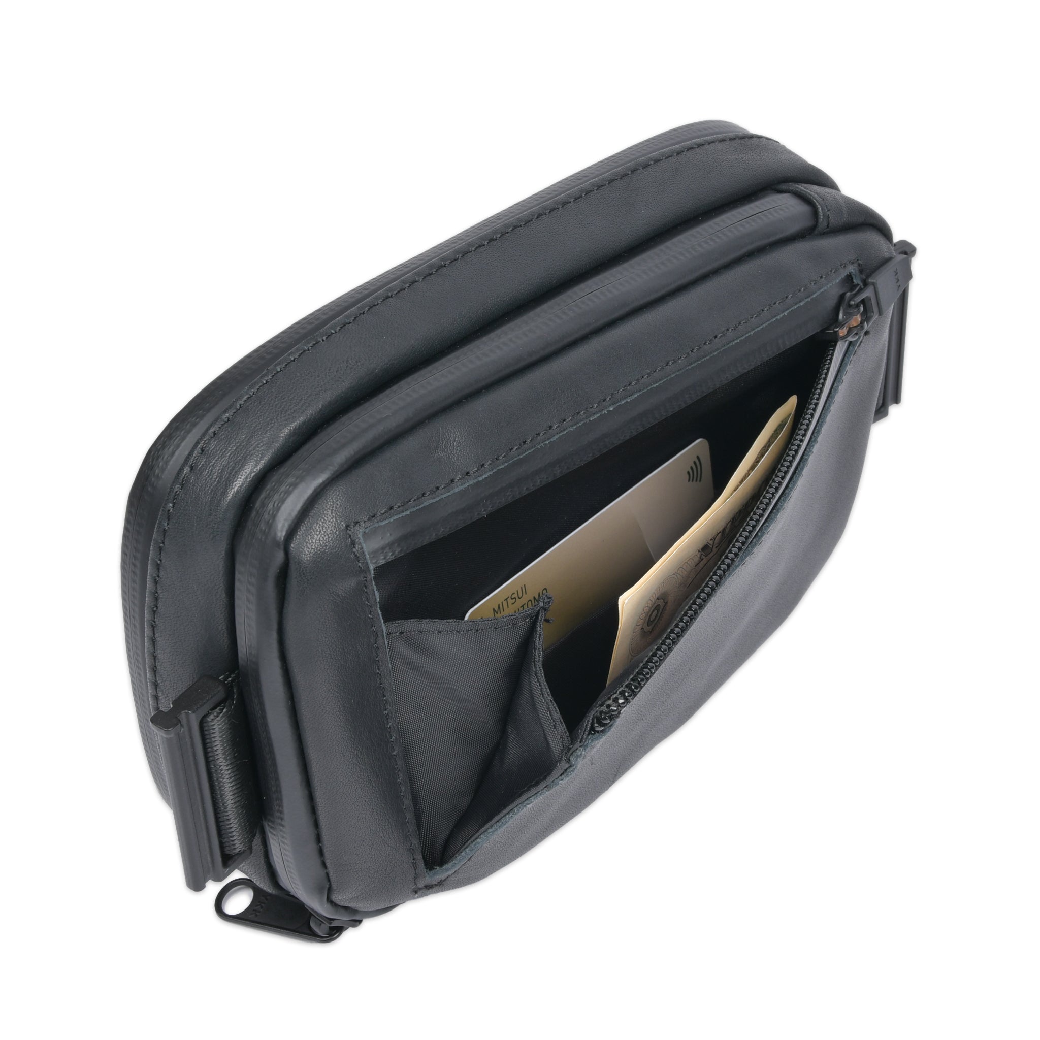 WATER PROOF LEATHER MINI BAG BLACK