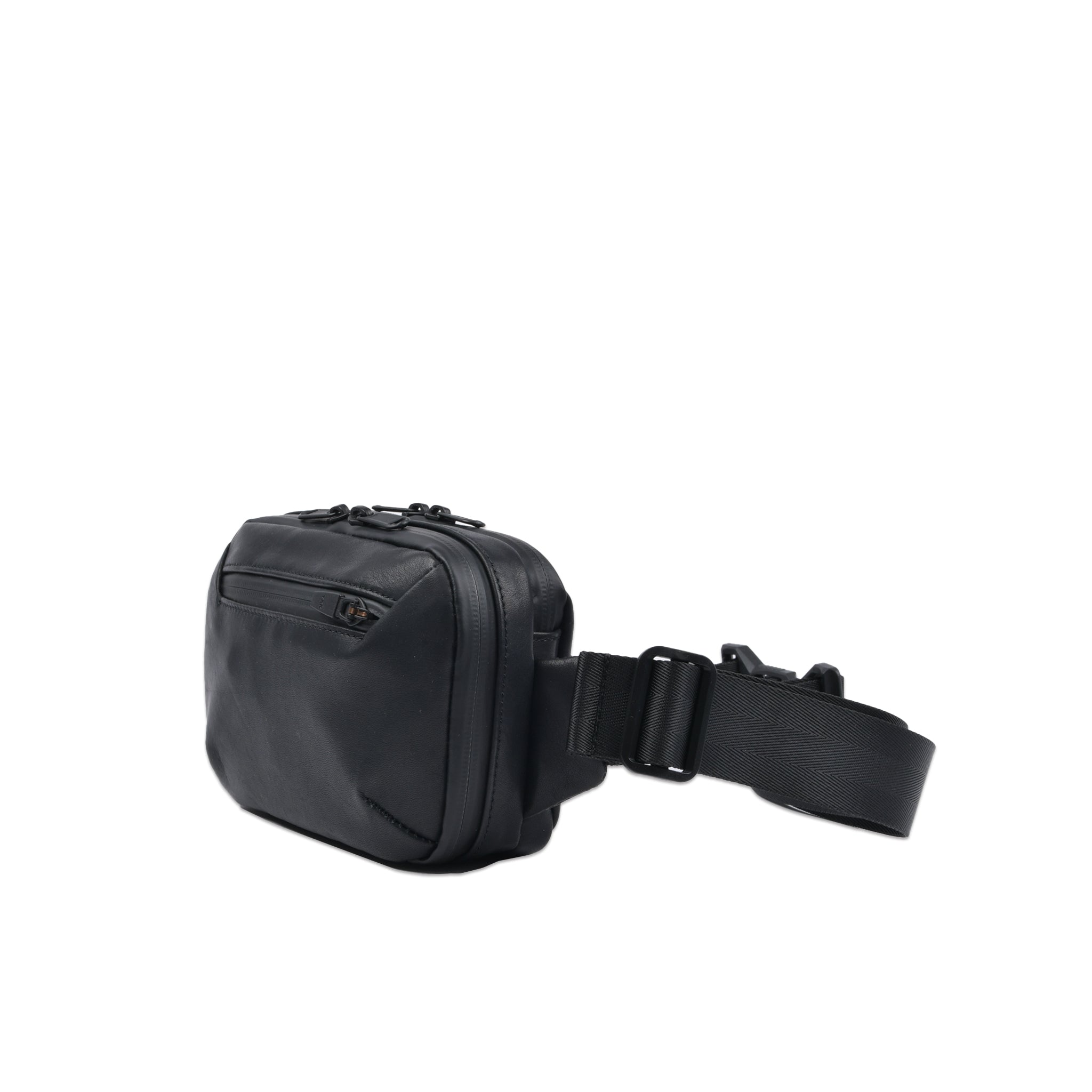 WATER PROOF LEATHER MINI SLING BLACK